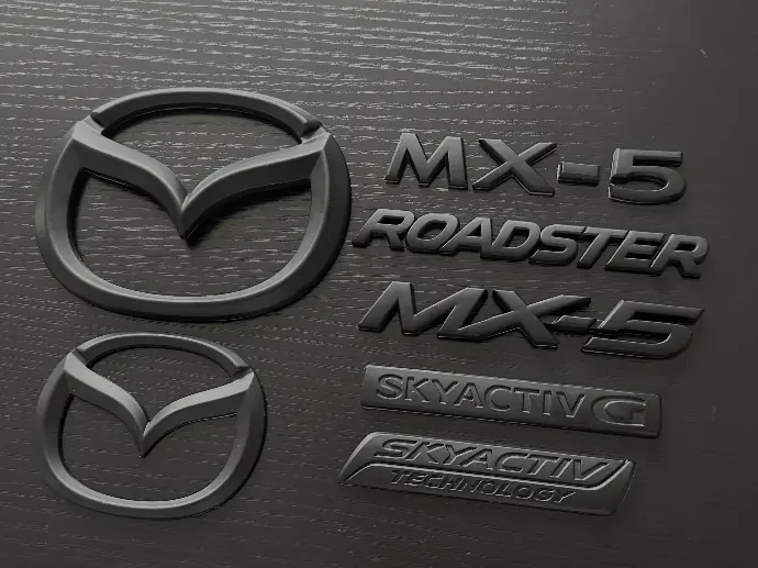 Matte Black 7 Pieces Mazda Emblems Set For Miata ND1/ND2/ND3